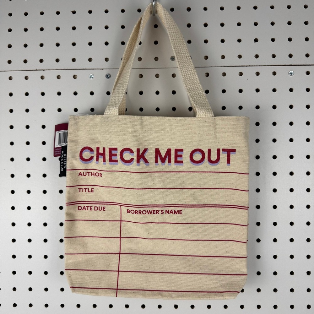 Reese's Book Club Out of Print Library Card Canvas Tote Bag Check Me Out USA